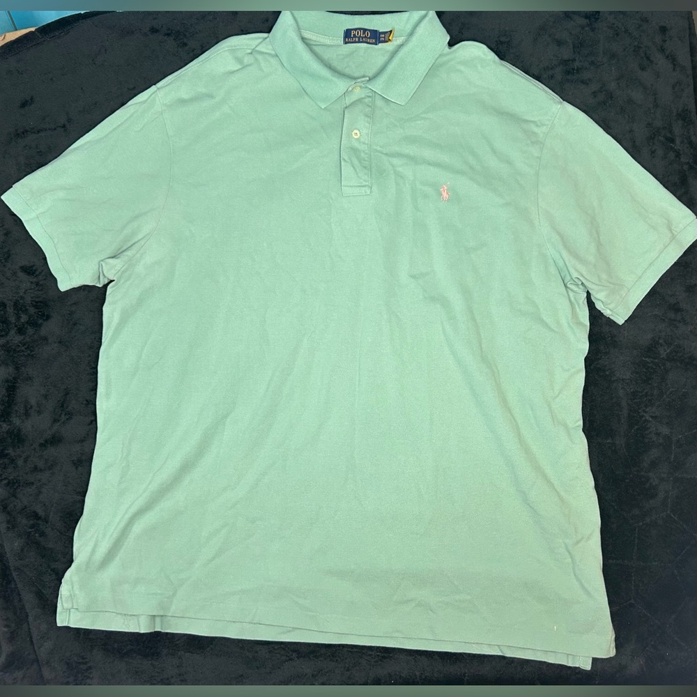 Polo Ralph Lauren Men's Green Polo Size 3XB Mesh S/S Pink Pony Preppy Rugby Golf